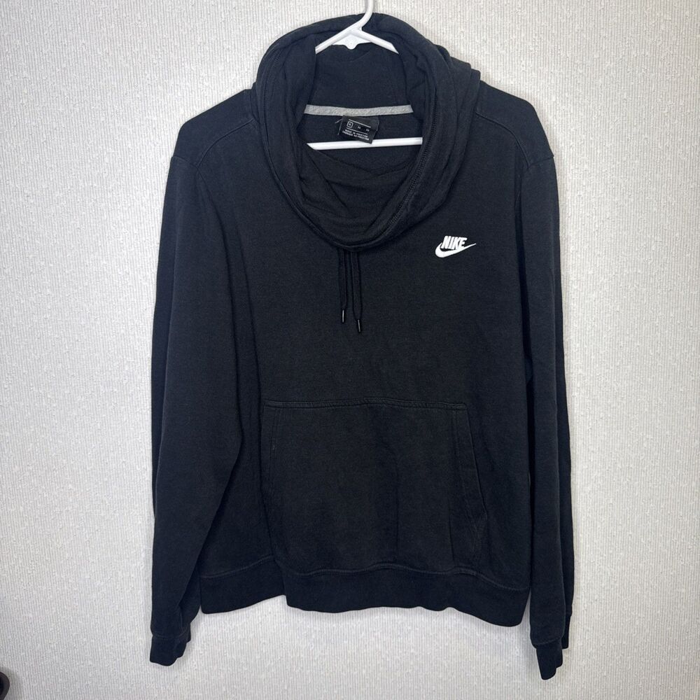Nike Womens Size XL Black Funnel Neck Hoodie Pullover Sweatshirt 853928-010